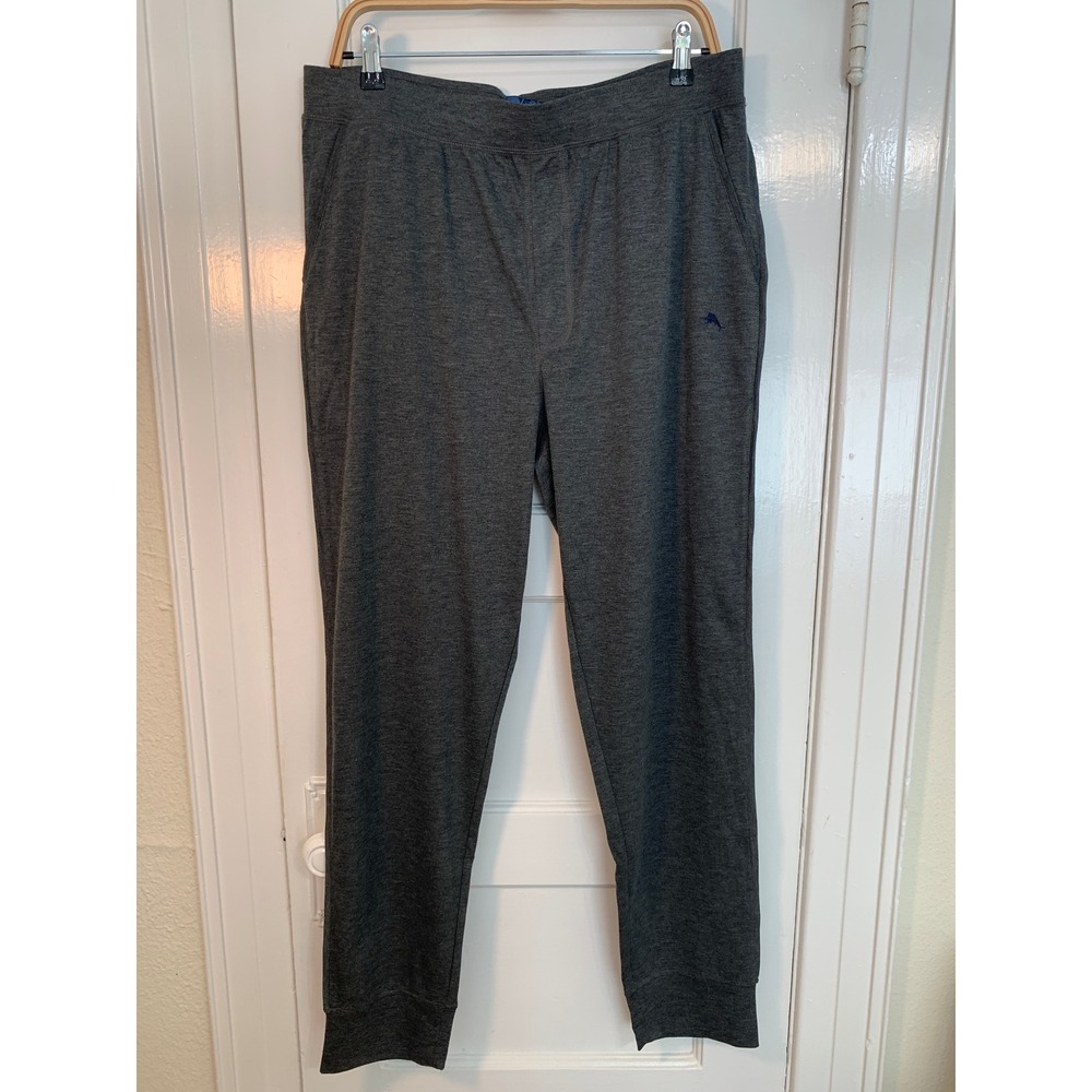 Tommy Bahama Lounge Pants Gray Heather Casual Knit Mens Drawstring Joggers / L